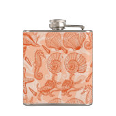 Zee handgetekend patroon heupfles (Achterkant)