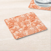 Zee handgetekend patroon kartonnen onderzetters (Schuin)