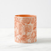 Zee handgetekend patroon mok (Midden)