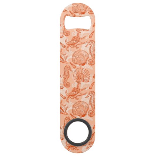 Zee handgetekend patroon speed flessenopener (Achterkant)