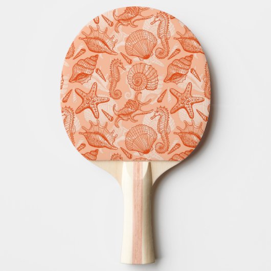 Zee handgetekend patroon tafeltennisbatje (Voorkant)