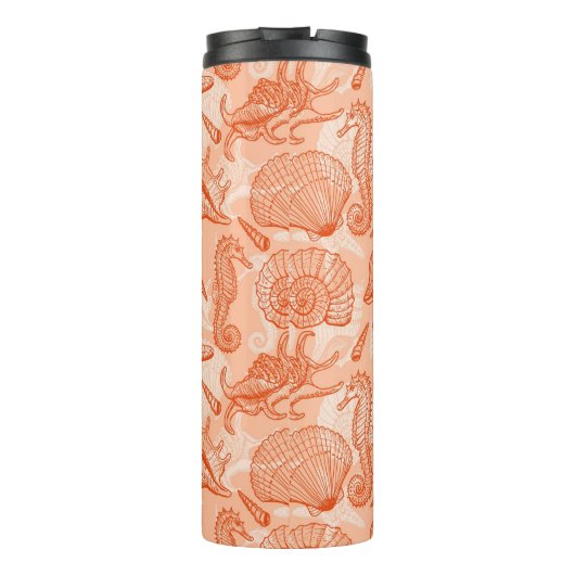 Zee handgetekend patroon thermosbeker (Achterkant)