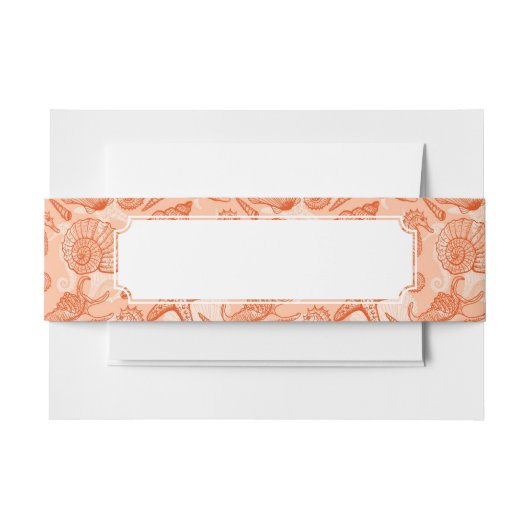 Zee handgetekend patroon uitnodigingen wikkel (Voorkant Voorbeeld)