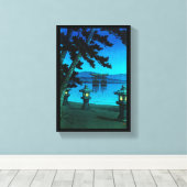 Zee hasui kawase met wolk japanse moonlit nachtkle canvas afdruk (Insitu (Houten vloer))