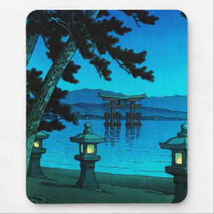 Zee hasui kawase met wolk japanse moonlit nachtkle muismat