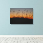 Zee haver en duinen op Sunset Canvas Afdruk (Insitu (Houten vloer))