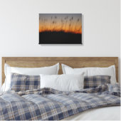 Zee haver en duinen op Sunset Canvas Afdruk (Insitu (Slaapkamer))