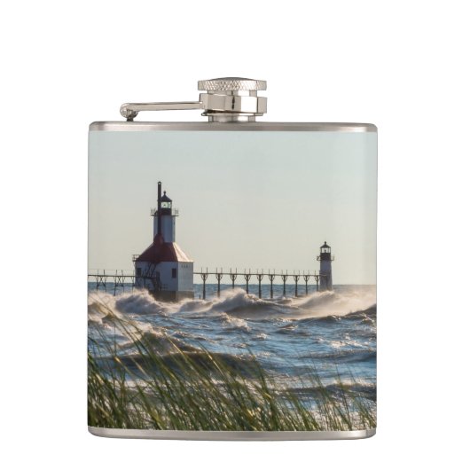 Zee haver en sint-Joseph Flask Heupfles (Voorkant)