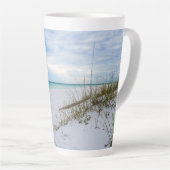 Zee Haver en White Sand Beach Morning Latte Mok (Rechterhoek)
