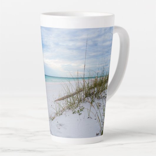 Zee Haver en White Sand Beach Morning Latte Mok (Rechterhoek)