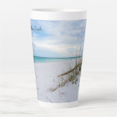 Zee Haver en White Sand Beach Morning Latte Mok (Voorkant)