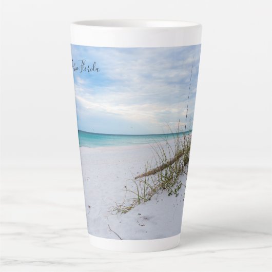 Zee Haver en White Sand Beach Morning Latte Mok (Voorkant)