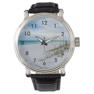Zee Haver en White Sand Beach Ochtendpolshorloge Horloge
