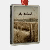 Zee haver op de Dunes bij Myrtle Beach Metalen Ornament (Rechts)