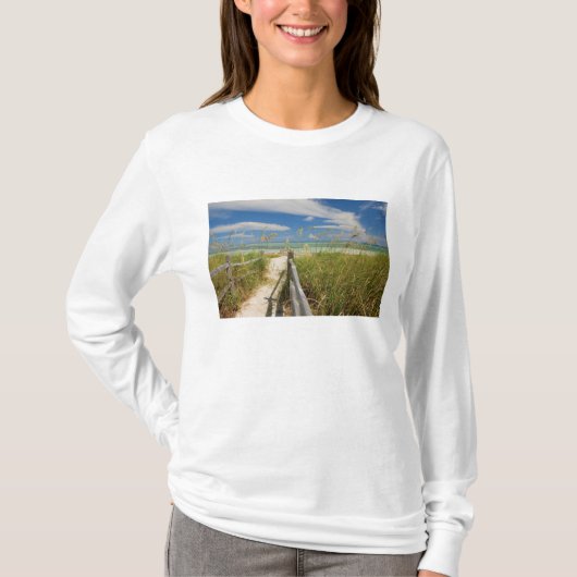 Zee haver (Uniola paniculata) die op het strand wo T-shirt (Voorkant)