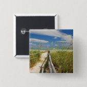 Zee haver (Uniola paniculata) die op het strand wo Vierkante Button 5,1 Cm (Voorkant /achterkant)