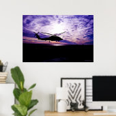 Zee Hawk Landing op Sunset Poster (Thuiskantoor)