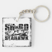 Zee hawk Square (dubbelzijdige) Sleutelhanger (Achterkant)