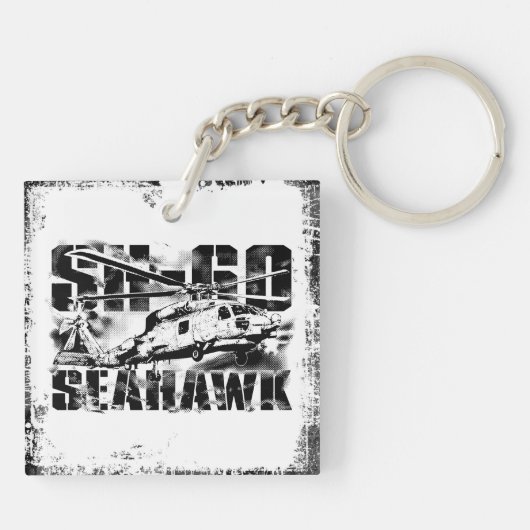 Zee hawk Square (dubbelzijdige) Sleutelhanger (Achterkant)