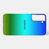 Zee & Hemelsblauw en Groen Verloop Naam toevoegen Samsung Galaxy Hoesje (Achterkant horizontaal)