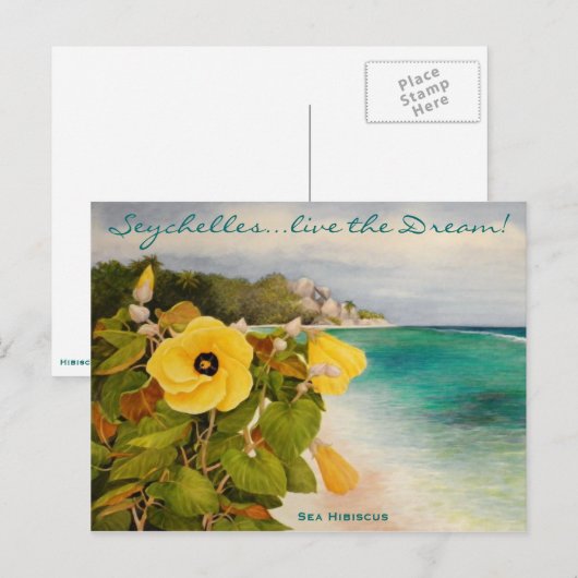 Zee Hibiscus Briefkaart (Voorkant / Achterkant)