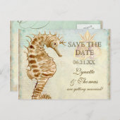 Zee Horse Coastal Beach - Save the Date Briefkaart (Voorkant / Achterkant)