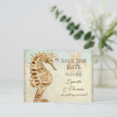 Zee Horse Coastal Beach - Save the Date Briefkaart (Staand voorkant)