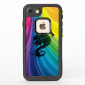 Zee Horse Silhouette op Swirly Rainbow (Achterkant)