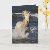 Zee Horse Wenskaart Kaart (Gele Bloem)