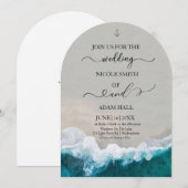Zee huwelijksuitnodiging kaart (Voorkant / Achterkant)
