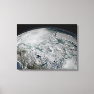 Zee-ijs boven Noord-Amerika Canvas Afdruk