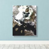 Zee ijs en sediment zichtbaar in Nunavut, Canada Canvas Afdruk (Insitu (Houten vloer))
