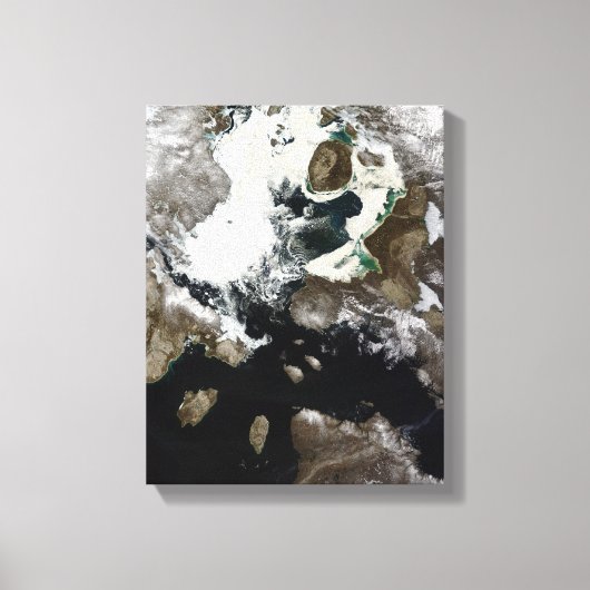 Zee ijs en sediment zichtbaar in Nunavut, Canada Canvas Afdruk (Voorkant)