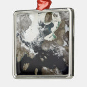 Zee ijs en sediment zichtbaar in Nunavut, Canada Metalen Ornament (Links)