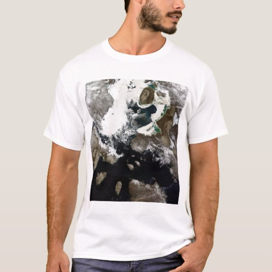 Zee ijs en sediment zichtbaar in Nunavut, Canada T-shirt (Voorkant)