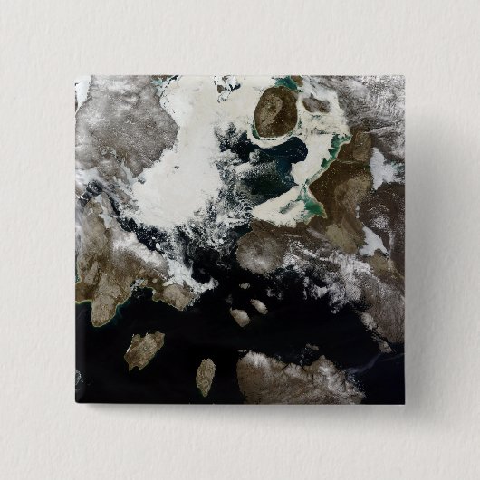 Zee ijs en sediment zichtbaar in Nunavut, Canada Vierkante Button 5,1 Cm (Voorkant)