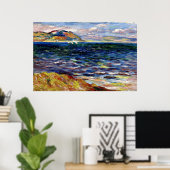 Zee in Bordighera door Renoir Poster (Thuiskantoor)