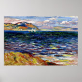 Zee in Bordighera door Renoir Poster (Voorkant)