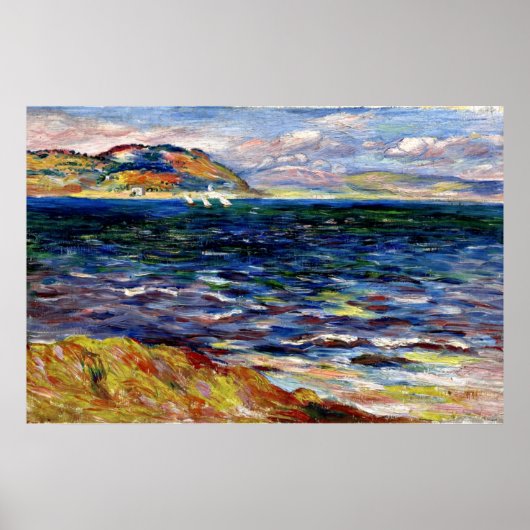 Zee in Bordighera door Renoir Poster (Voorkant)