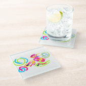 Zee in de zomer glazen onderzetter (Schuin)