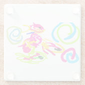 Zee in de zomer glazen onderzetter (Achterkant)