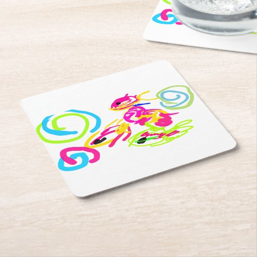 Zee in de zomer kartonnen onderzetters (Schuin)