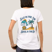 Zee in mijn soul dolfijn strand scene t-shirt (Achterkant)
