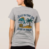Zee in mijn soul dolfijn strand scene Tri-Blend shirt (Achterkant)