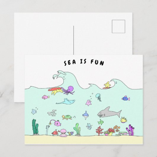 ZEE IS GEVOELIG BRIEFKAART (Voorkant / Achterkant)