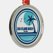 Zee Island Beach Georgia palmvogels Metalen Ornament (Rechts)