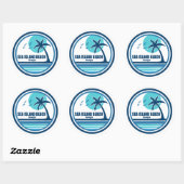Zee Island Beach Georgia palmvogels Ronde Sticker (Vel)