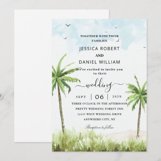 Zee Island bruiloft uitnodigingen zazzle (Voorkant / Achterkant)