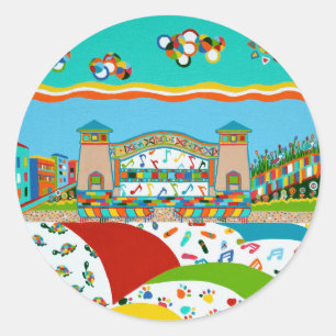 Zee Isle Band Shell Ronde Sticker