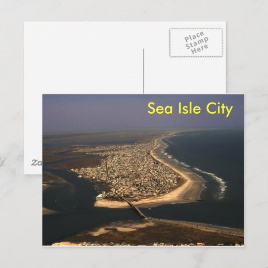 Zee Isle City Aerial Briefkaart (Voorkant / Achterkant)